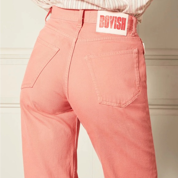 BOYISH the Toby pretty in pink high waisted jeans size 27 new with tags - Picture 4 of 6